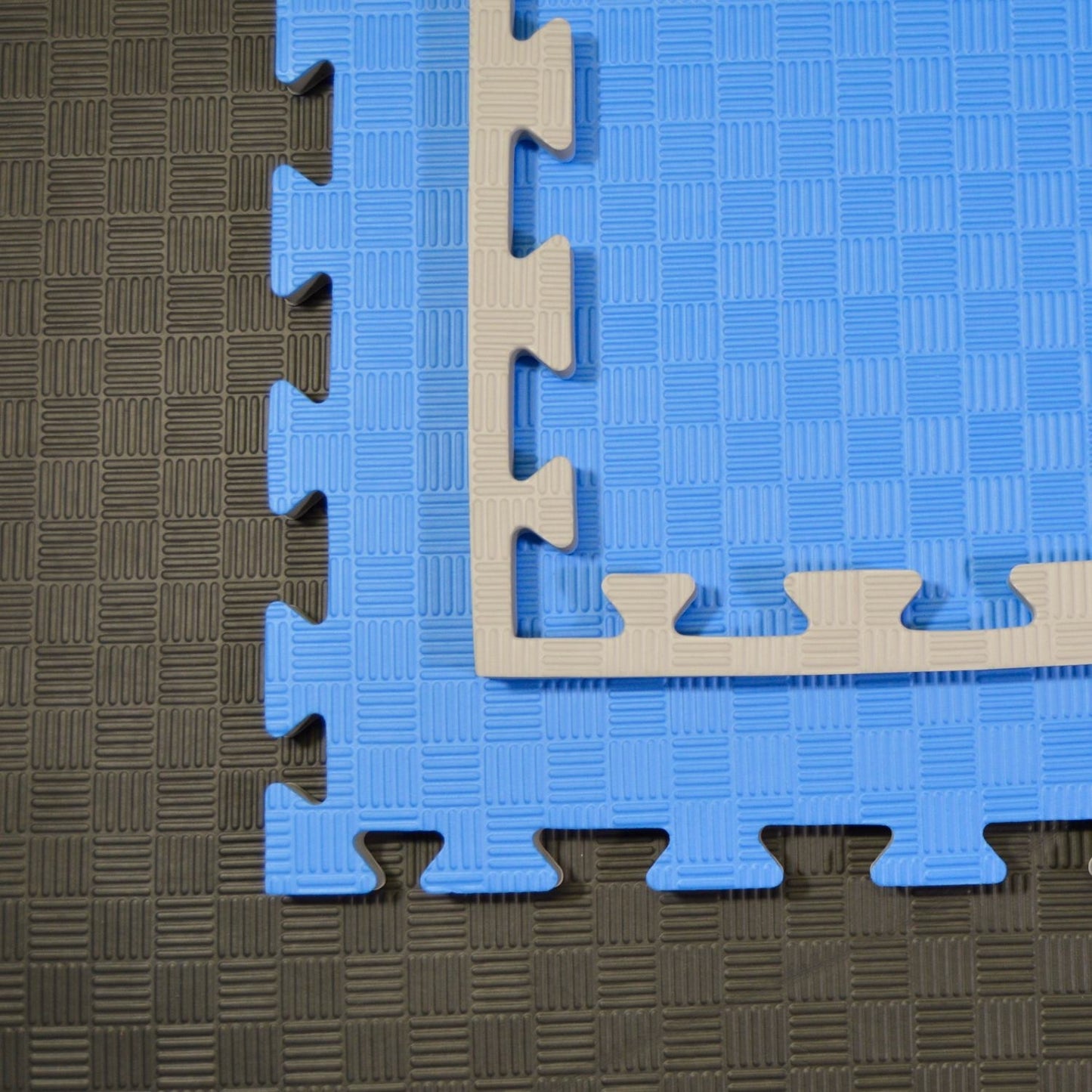 Kampfsportmatten Wendematte BUDODRAKE / 100 x 100 x 2cm / blau-grau