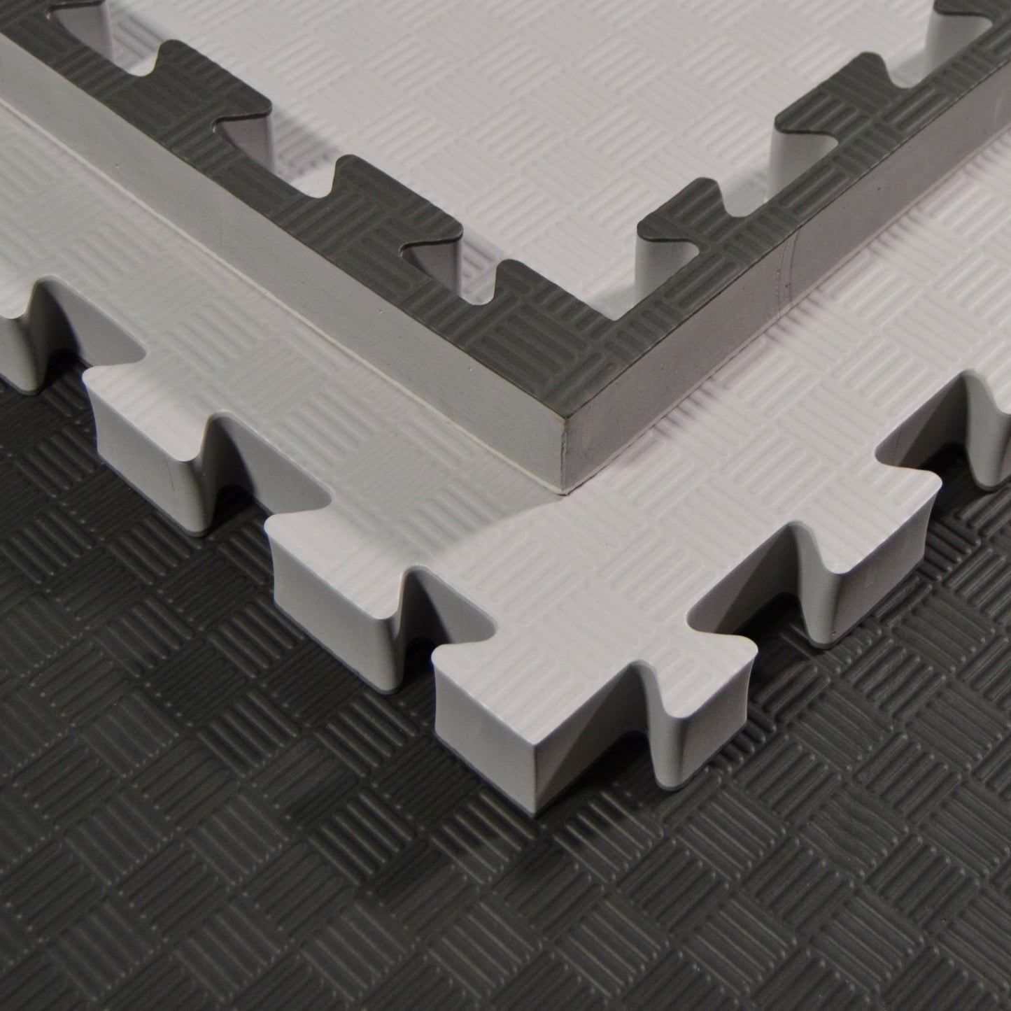 Kampfsportmatten Wendematte BUDODRAKE / 100 x 100 x 4cm / SCHWARZ-GRAU