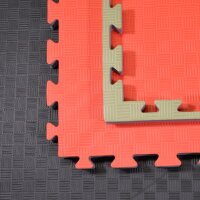 Allround Trainingsmatten 100 x 100 x 4 cm verzahnt für Fitness, Yoga, Kita, Schule, Home blau-rot