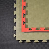 Allround Trainingsmatten 100 x 100 x 4 cm verzahnt für Fitness, Yoga, Kita, Schule, Home blau-rot