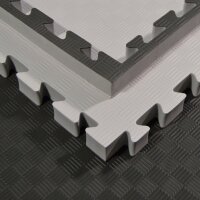 Allround Trainingsmatten 100 x 100 x 4 cm verzahnt für Fitness, Yoga, Kita, Schule, Home blau-rot