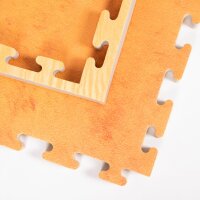 Allround Trainingsmatten 100 x 100 x 2,5 cm verzahnt für Fitness, Yoga, Kita, Schule, Home Holzoptik