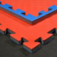 SET / Komplette Kampfsportmatte 10  x 10 m rot-blau, 2 cm