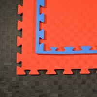 SET / Komplette Kampfsportmatte 10  x 10 m rot-blau, 2 cm