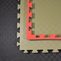 Kampfsportmatten Wendematte BUDODRAKE / 100 x 100 x 4cm / GRÜN-ROT