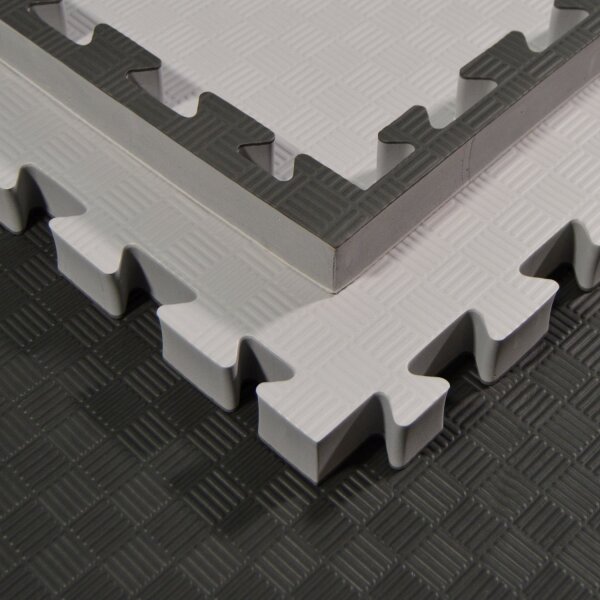 Kampfsportmatten Wendematte BUDODRAKE / 100 x 100 x 4cm / SCHWARZ-GRAU